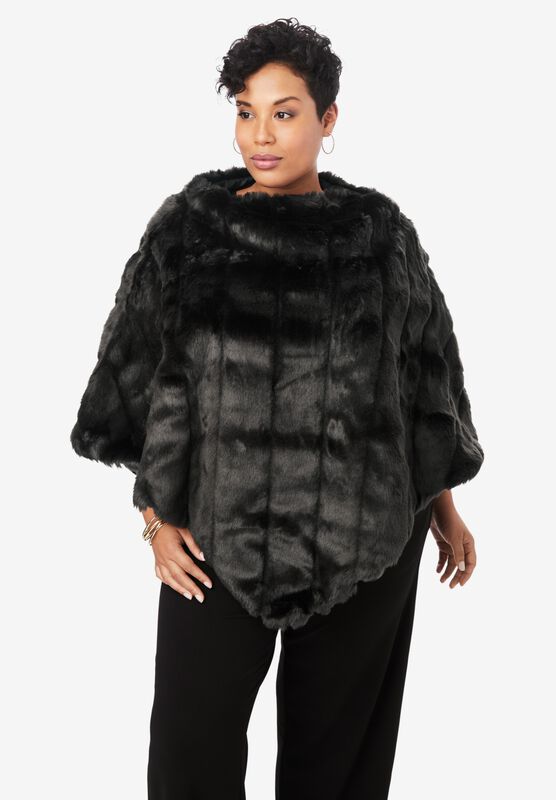 SALE Faux Fur Poncho/Jacket Size 10 To 30